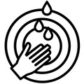 Vask før brug + symbol